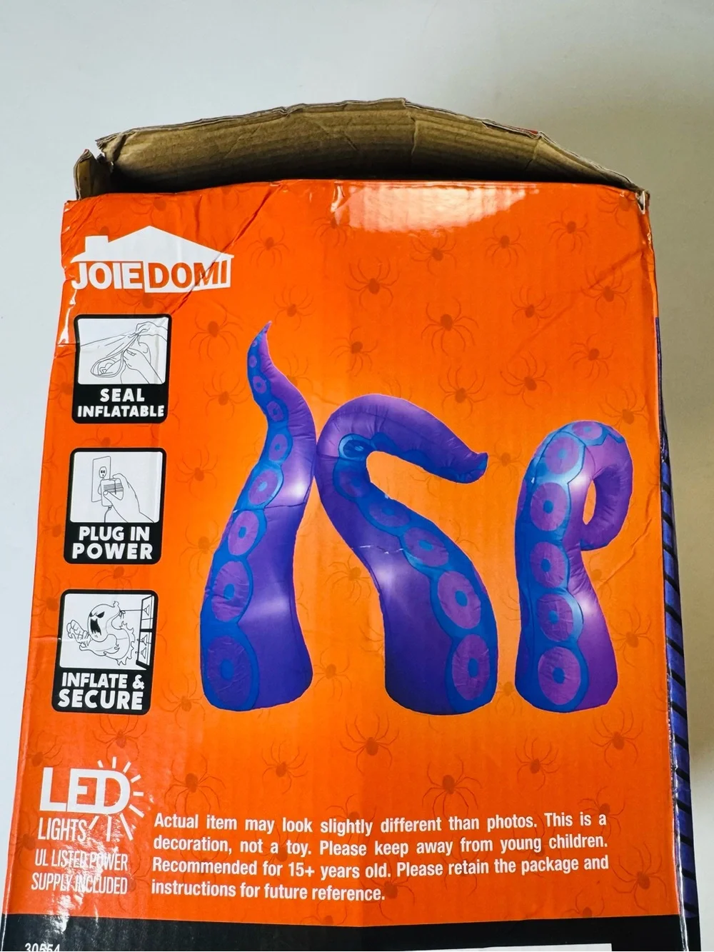 JOIEDOMI 3-Piece LED Inflatable Octopus Tentacles Window Halloween Decor